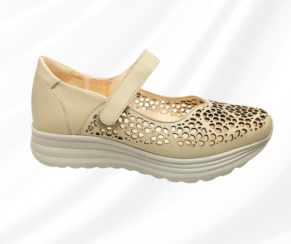 CARIM 5062 GREIGE scarpa molto comoda donna con cinturino predisposta per plantari