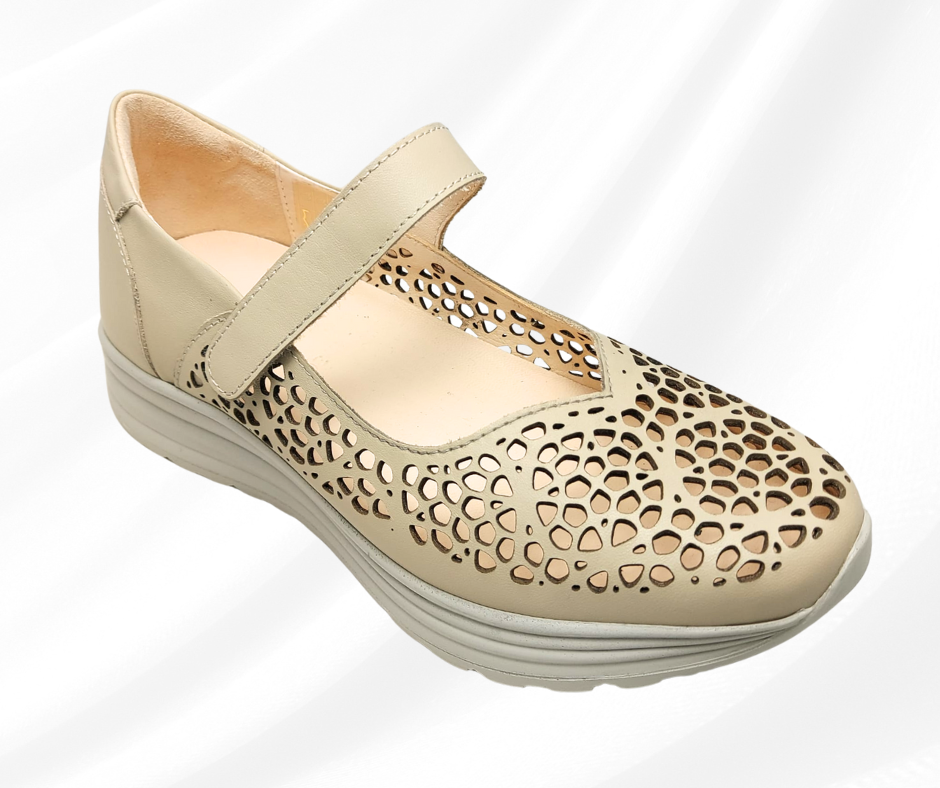 CARIM 5062 GREIGE scarpa molto comoda donna con cinturino predisposta per plantari
