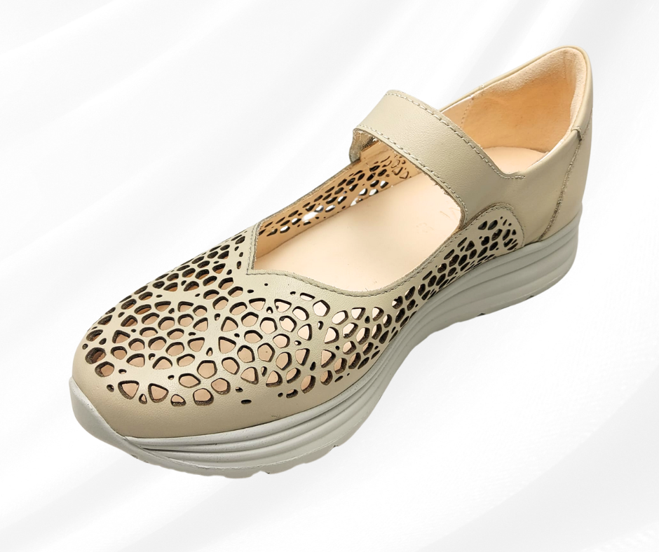 CARIM 5062 GREIGE scarpa molto comoda donna con cinturino predisposta per plantari