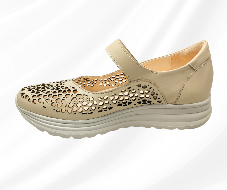 CARIM 5062 GREIGE scarpa molto comoda donna con cinturino predisposta per plantari