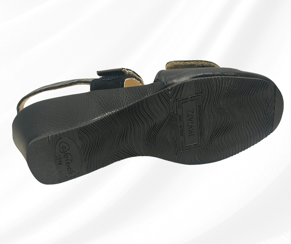 ZIVIANI 515 NERO sandalo molto comodo anatomico con doppio stretch