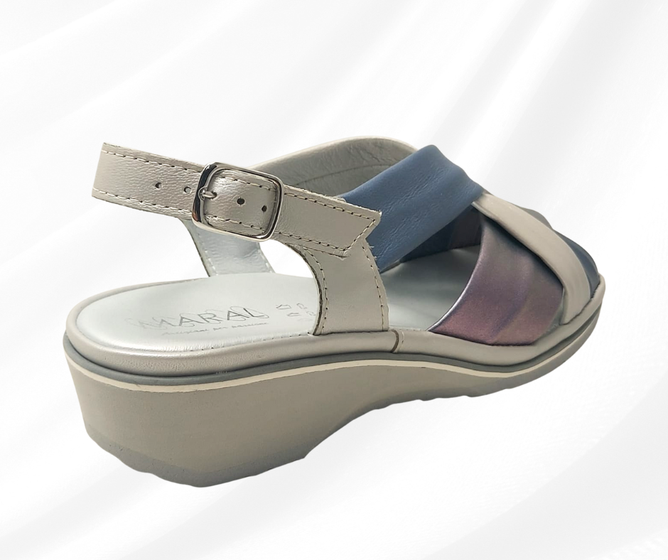 MARALSHOES 522J BLU sandalo anatomico molto comodo per piedi sensibili