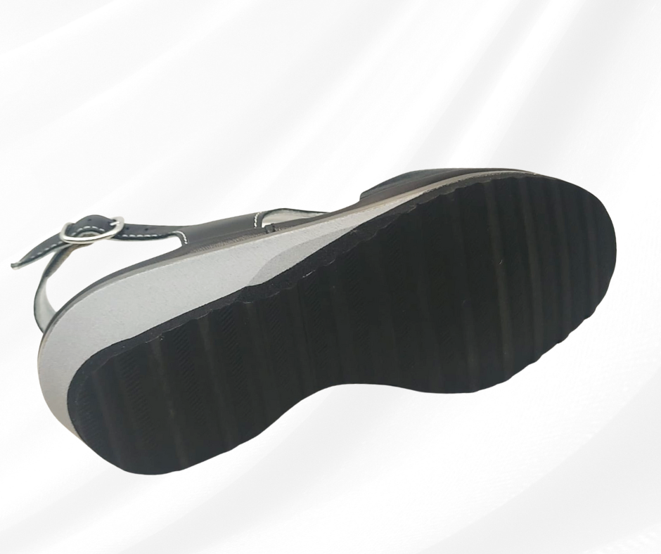 MARALSHOES 531A NERO sandalo anatomico molto comodo per piedi sensibili