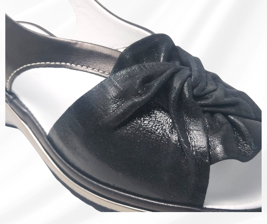 MARALSHOES 531A NERO sandalo anatomico molto comodo per piedi sensibili