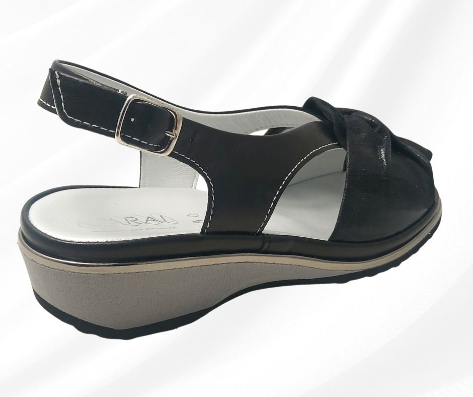 MARALSHOES 531A NERO sandalo anatomico molto comodo per piedi sensibili