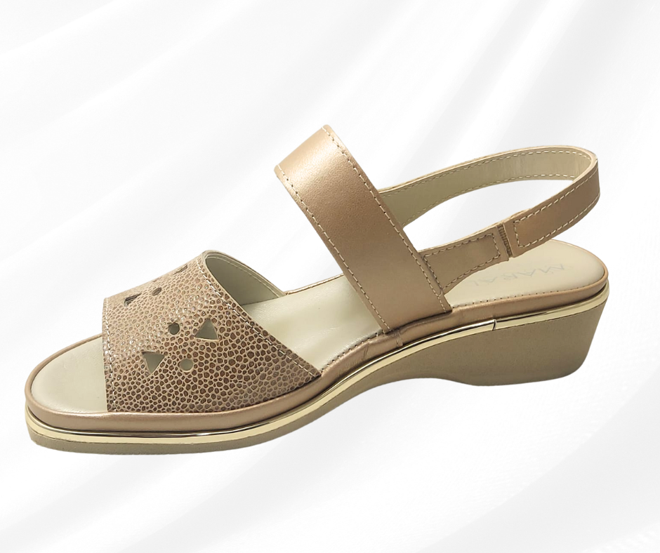MARALSHOES 533A ORO sandalo anatomico molto comodo con stretch
