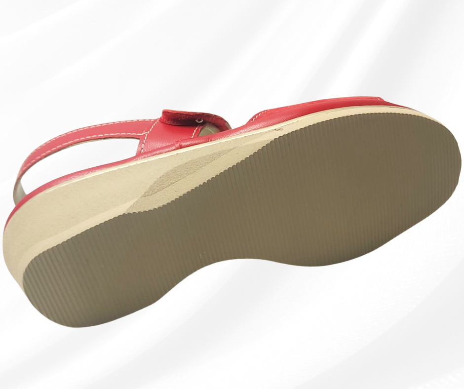 MARALSHOES 533A ROSSO sandalo anatomico molto comodo con stretch