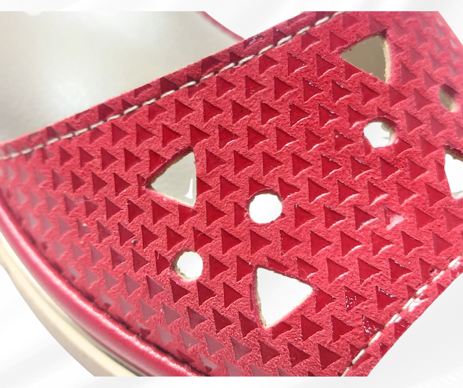 MARALSHOES 533A ROSSO sandalo anatomico molto comodo con stretch