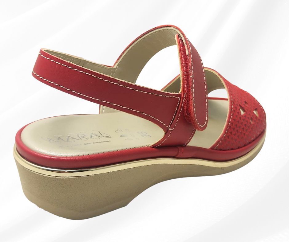 MARALSHOES 533A ROSSO sandalo anatomico molto comodo con stretch