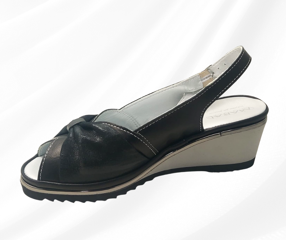 MARALSHOES 540Z NERO sandalo anatomico molto comodo per piedi sensibili