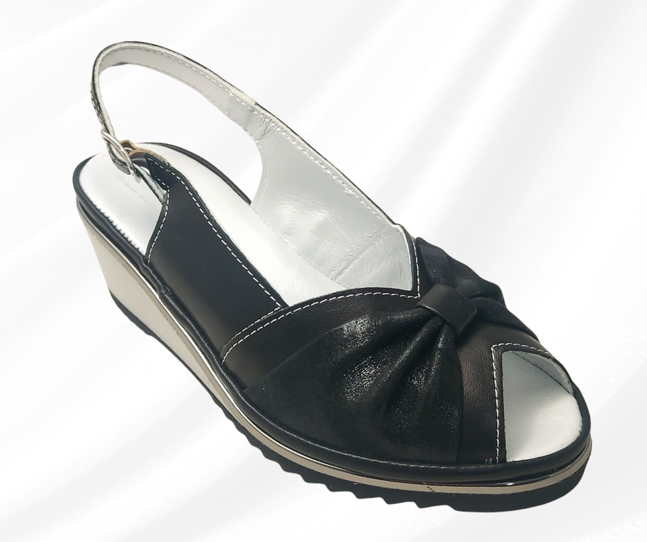 MARALSHOES 540Z NERO sandalo anatomico molto comodo per piedi sensibili