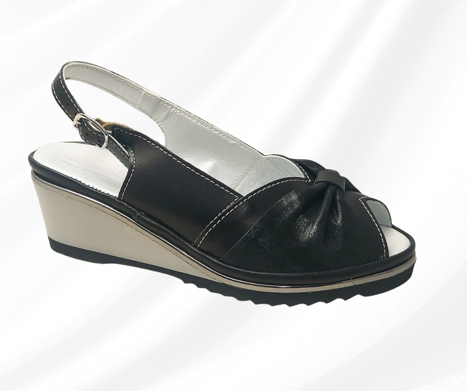 MARALSHOES 540Z NERO sandalo anatomico molto comodo per piedi sensibili