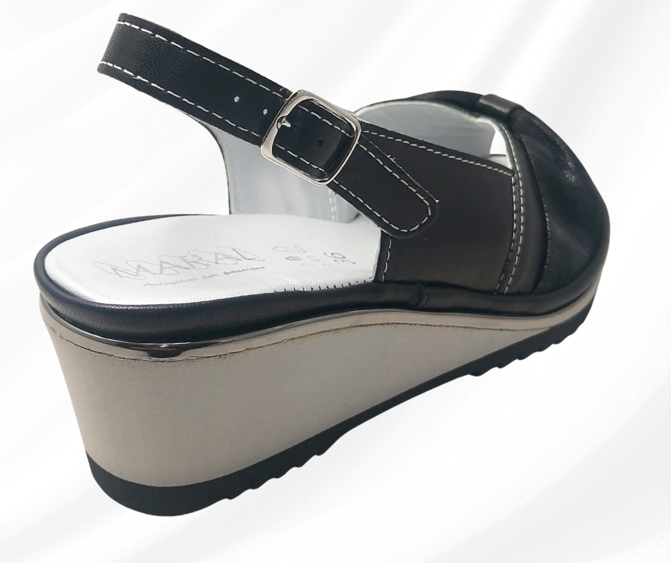 MARALSHOES 540Z NERO sandalo anatomico molto comodo per piedi sensibili