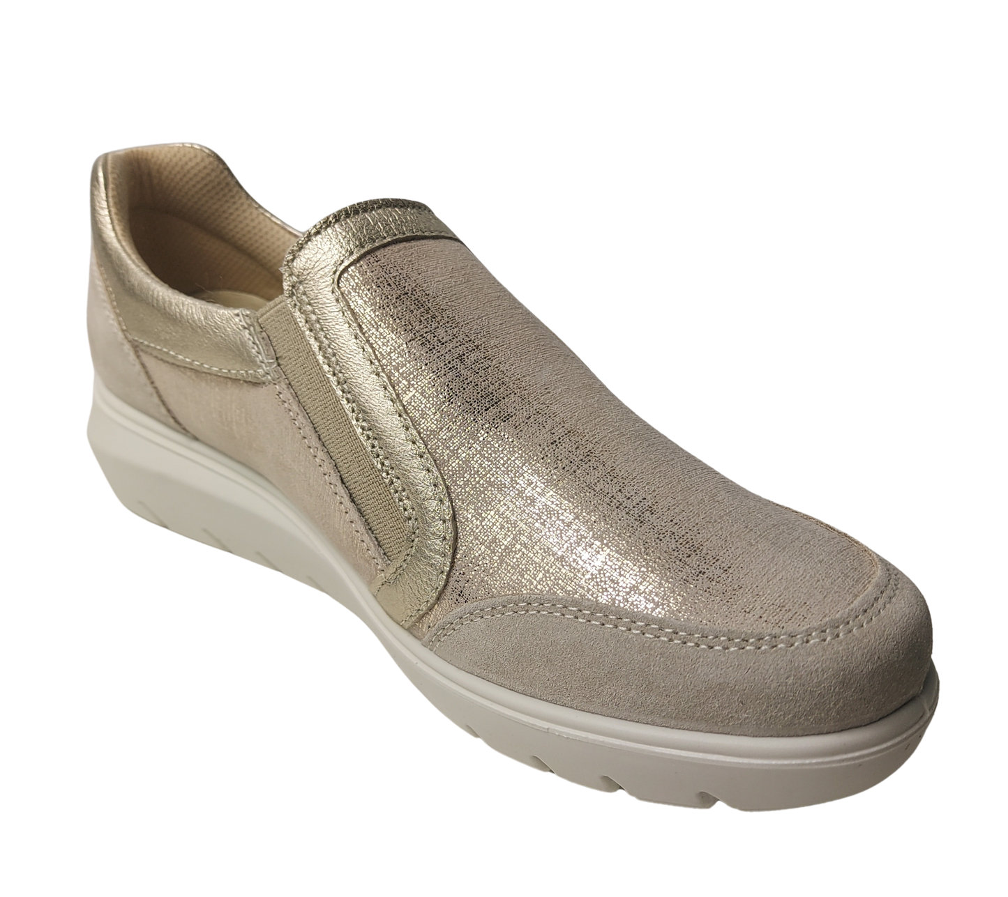 ENVAL SOFT 57665 PLATINO scarpa comoda accollata con chiusura lampo e plantare memory foam
