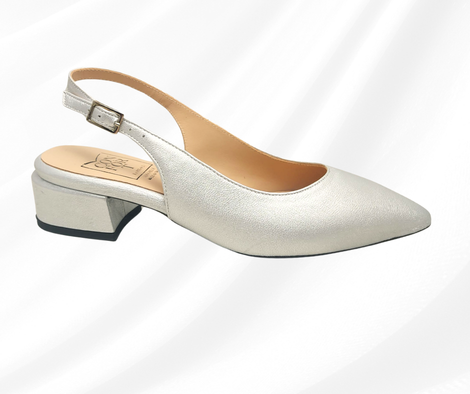 CONFORT 6445 ARGENTO chanel comodo con tacco basso