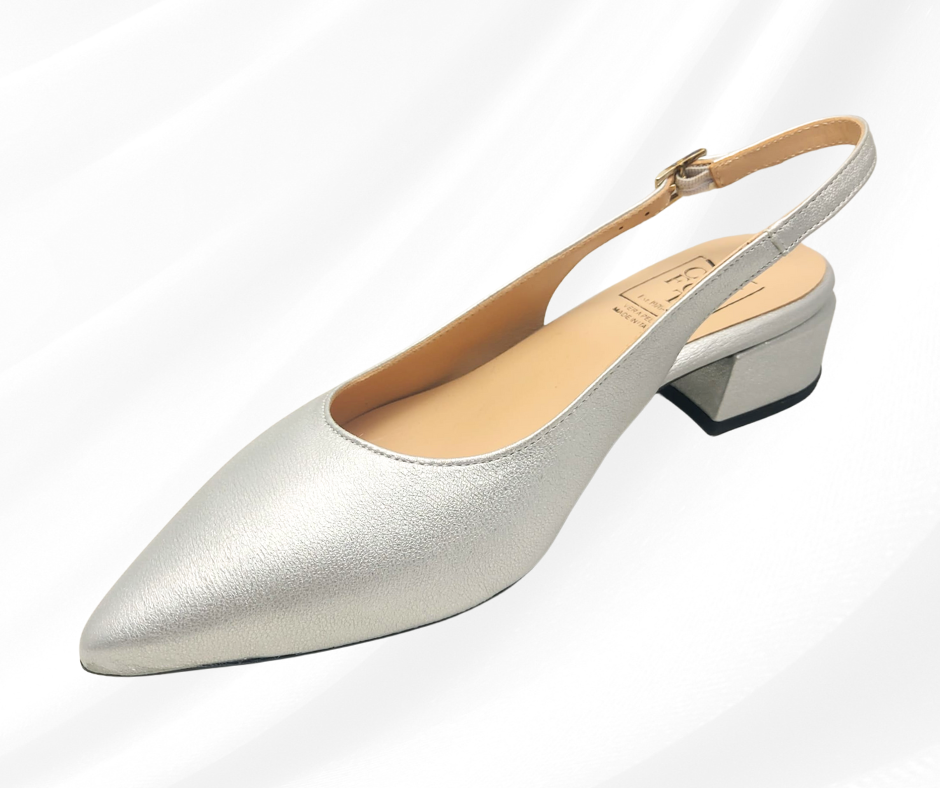 CONFORT 6445 ARGENTO chanel comodo con tacco basso
