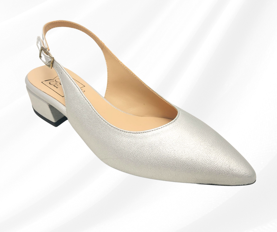 CONFORT 6445 ARGENTO chanel comodo con tacco basso