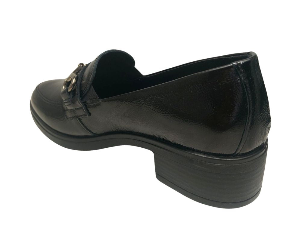 ENVAL SOFT 67500 NAPL NERO mocassino comodo donna con tacco 3 cm