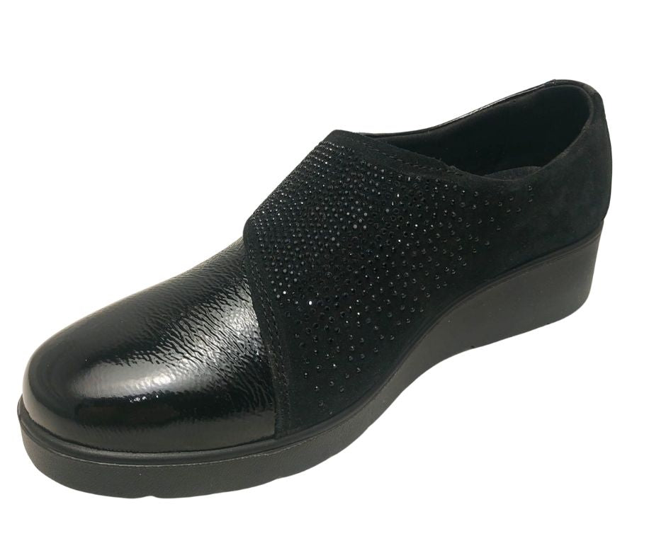 ENVAL SOFT 67616 NAPL NERO scarpa comoda a pianta larga con stretch