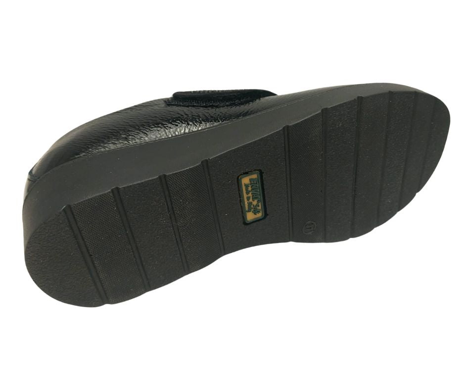 ENVAL SOFT 67616 naplak nero scarpa comoda con stretch con plantare in memoy foam