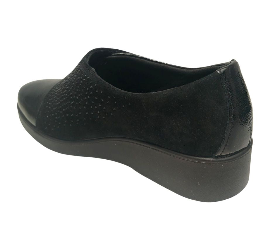 ENVAL SOFT 67616 NAPL NERO scarpa comoda a pianta larga con stretch