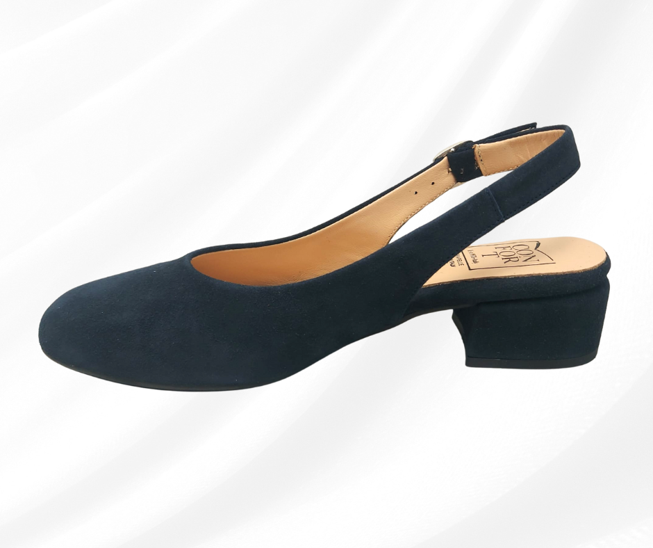 CONFORT 6936 BLU chanel comodo con tacco basso