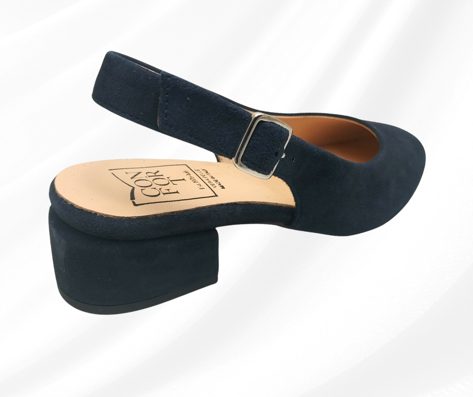 CONFORT 6936 BLU chanel comodo con tacco basso