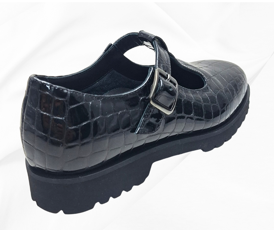 CMC 2459 NERO scarpa con fibbia predisposta per plantari Calzature Moda Comoda