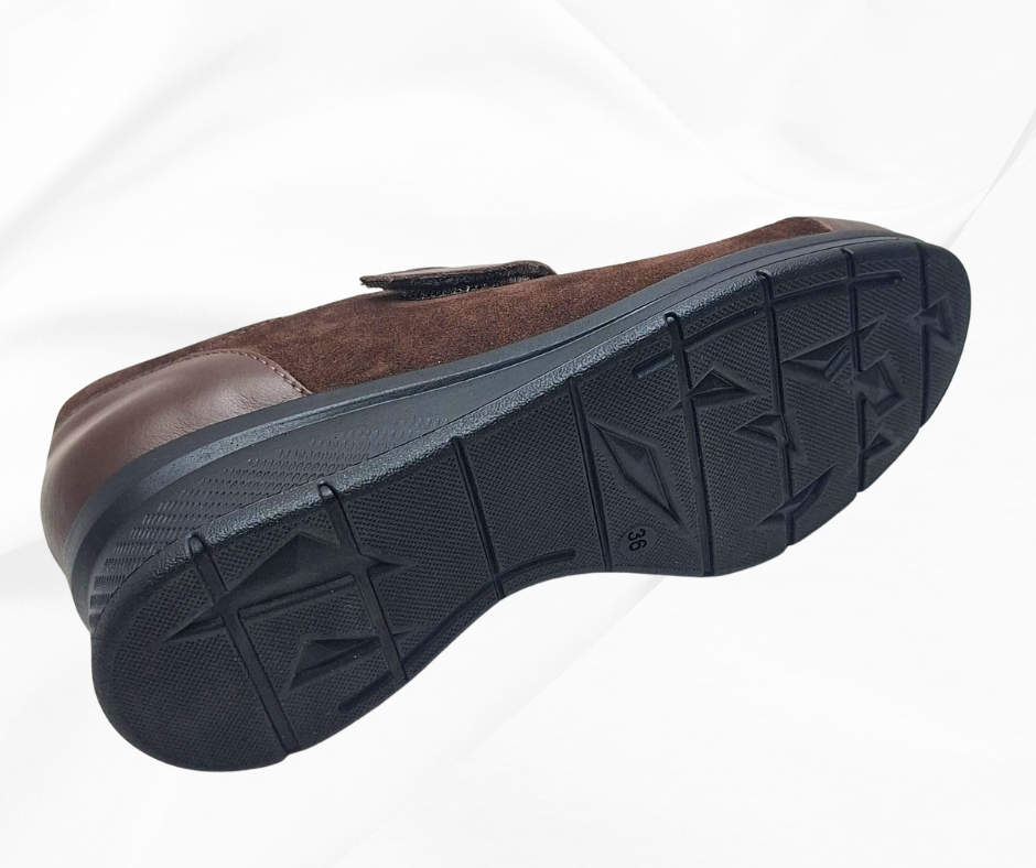 COMFORT CLASS 8104 MARRON scarpa comoda donna con stretc predisposta per plantari Calzature Moda Comoda