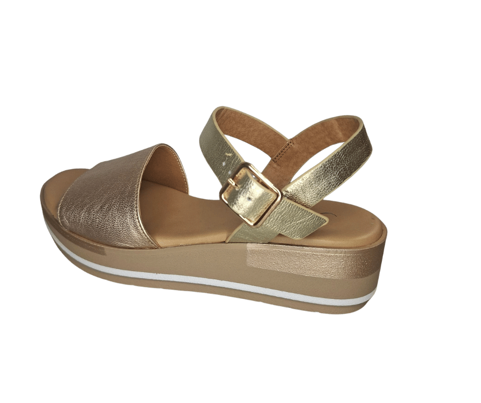 Sandalo comodo donna in pelle REPO 83222 rame