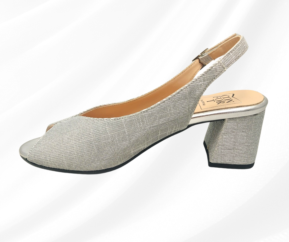 CONFORT 8502 ARGENTO GAL sandalo donna con tacco
