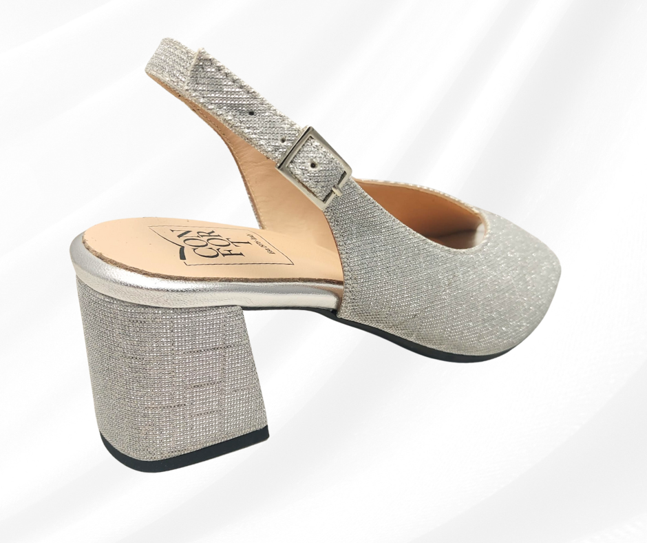 CONFORT 8502 ARGENTO GAL sandalo donna con tacco