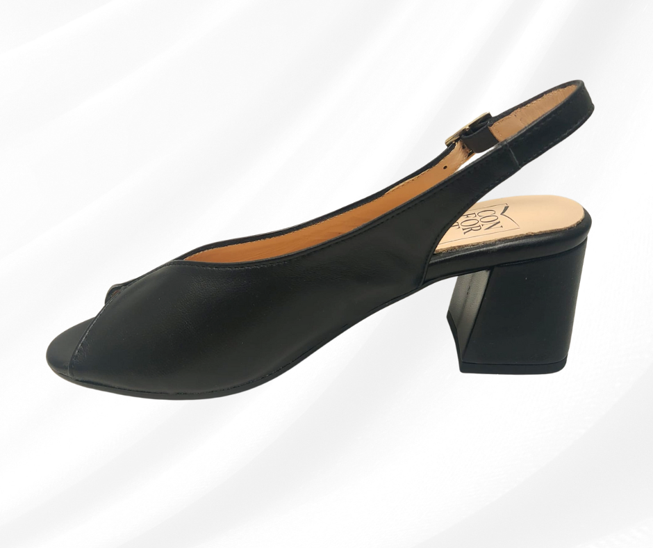 CONFORT 8502 NERO sandalo donna con tacco