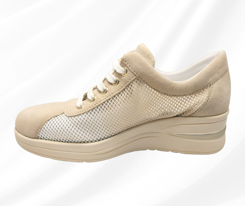 CINZIA SOFT 923492 BEIGE scarpa comoda donna con lacci