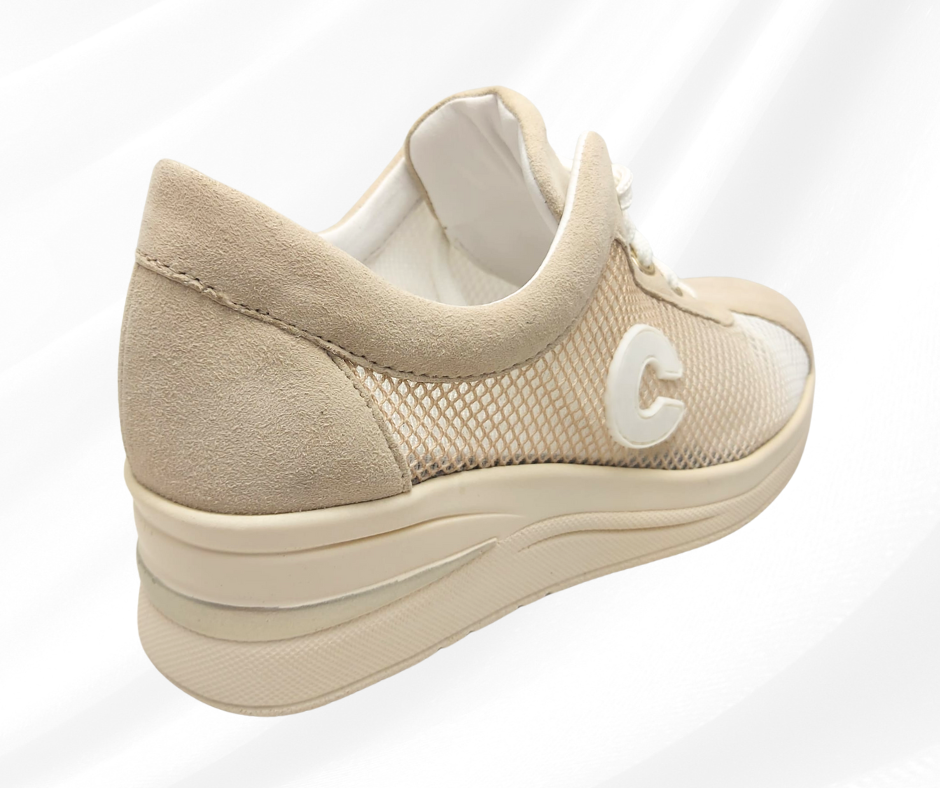 CINZIA SOFT 923492 BEIGE scarpa comoda donna con lacci