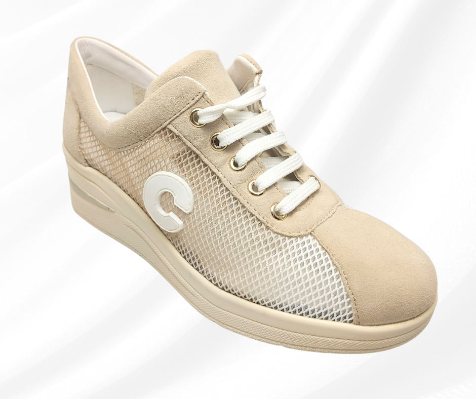 CINZIA SOFT 923492 BEIGE scarpa comoda donna con lacci