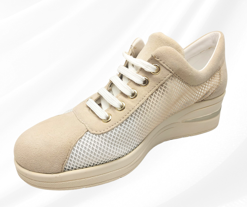 CINZIA SOFT 923492 BEIGE scarpa comoda donna con lacci