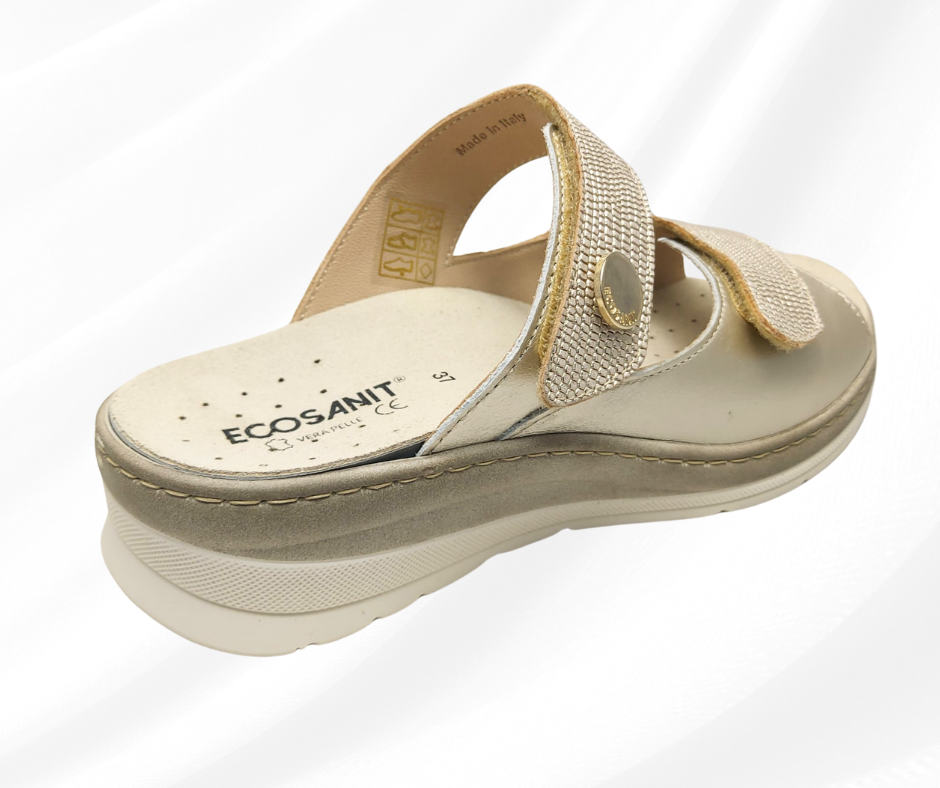 ECOSANIT BLANCA QUEEN PLATINO ciabatta molto comoda predisposta per plantari con stretch