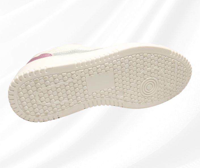 CMC DB250 ARGENTO ROSA sneaker comoda donna in pelle con lacci con planatre estraibile