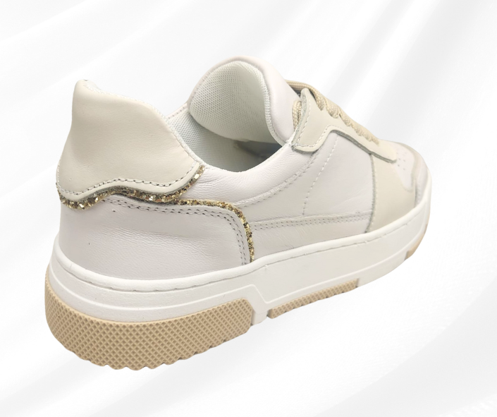 CMC DB250 LAME PLATINO sneaker comoda donna in pelle con lacci con planatre estraibile