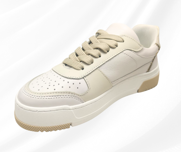 CMC DB250 LAME PLATINO sneaker comoda donna in pelle con lacci con planatre estraibile
