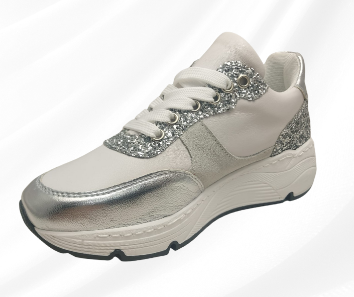 CMC FC25 sneaker comoda donna in pelle con lacci con planatre estraibile
