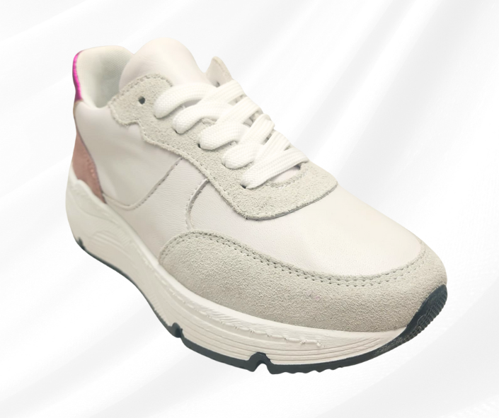 CMC FC25 FUCSIA ROSA sneaker comoda donna in pelle con lacci con planatre estraibile