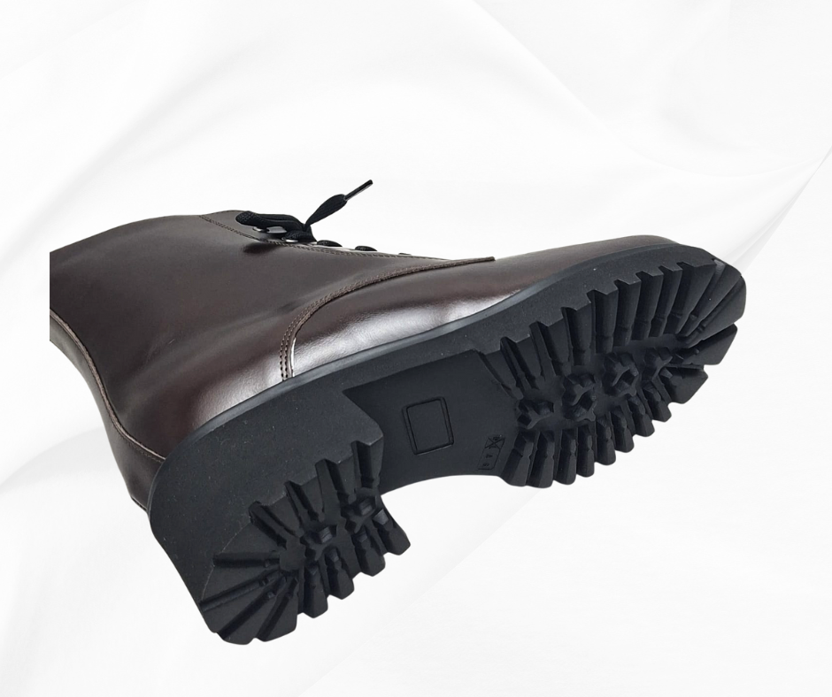 MARAL G018 TESTA DI MORO stivaletti in pelle con lacci e lampo predisposti per platare