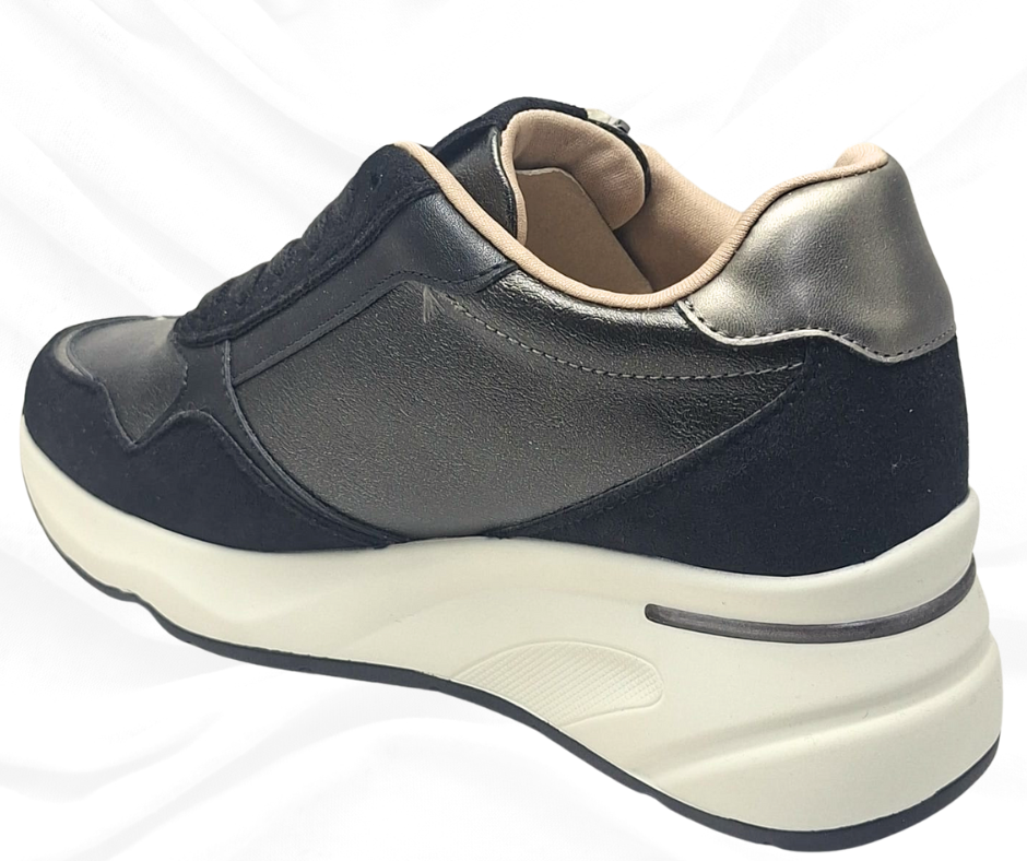 Gold&Gold GB1015 NERO sneaker donna con lacci e lampo