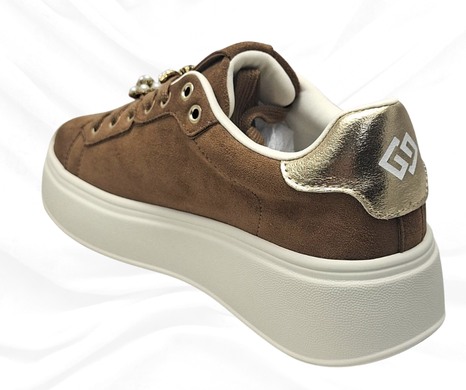 Gold&Gold GB879 MARRONE sneaker donna con lacci