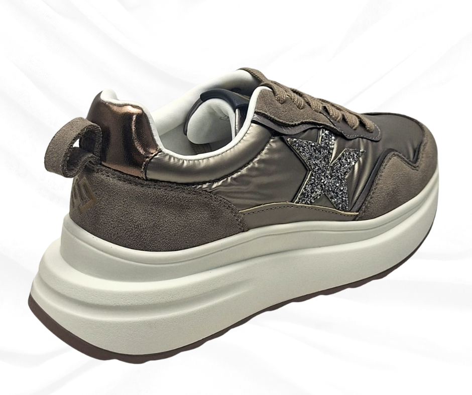 Gold&Gold GB980 KAKI sneaker donna con lacci