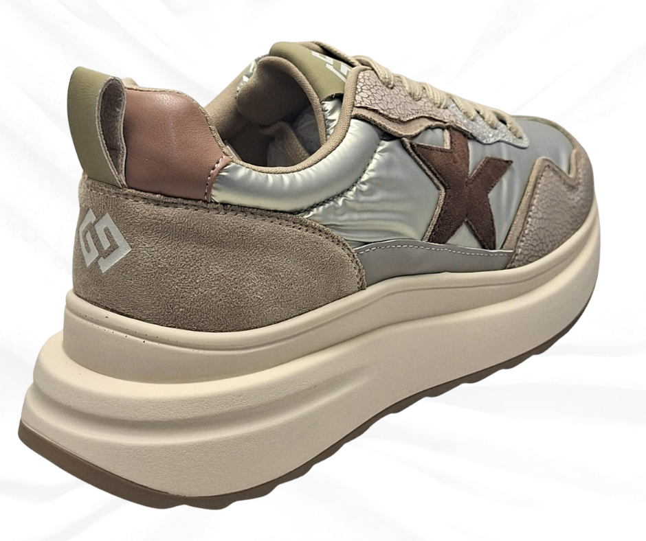 Gold&Gold GB980 NUDE sneaker donna con lacci