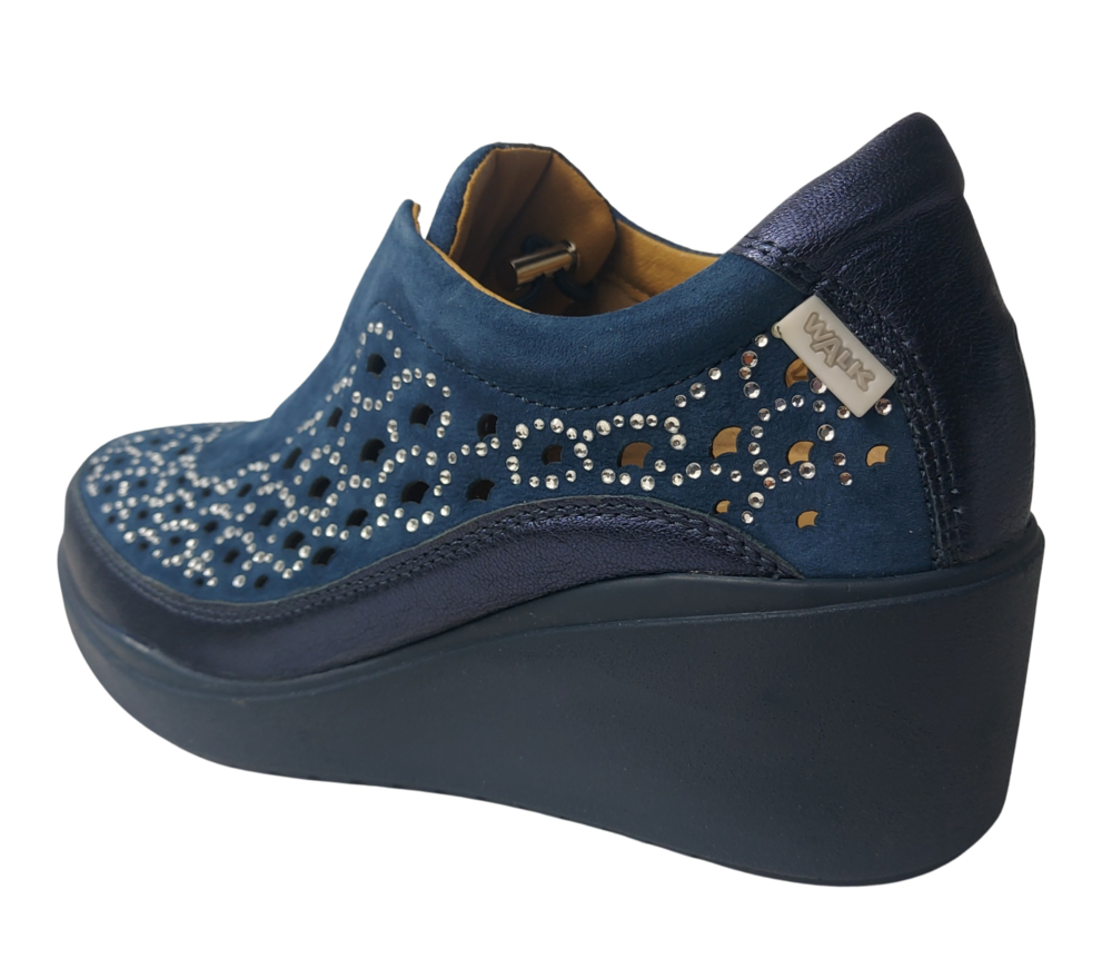 MELLUSO k55370W BLU scarpa comoda sportiva da infilare con plantare estraibile