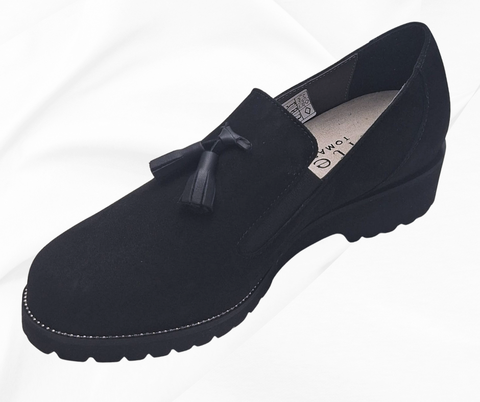 TOMASI ELITE ROSETTA NERO scarpa molto comoda accollata predisposta per plantari